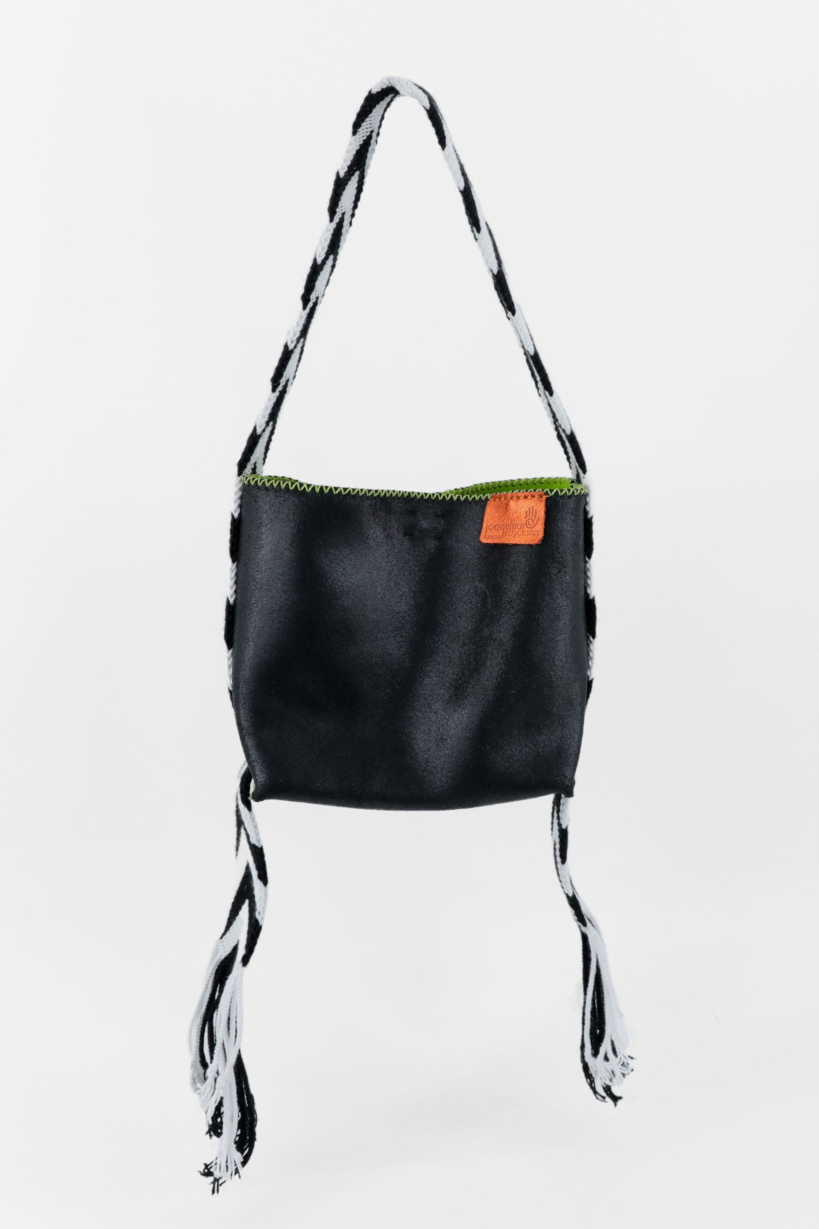 PIAMA TOTE BAG SMALL / CRCKL BLK - LIME GREEN #240006