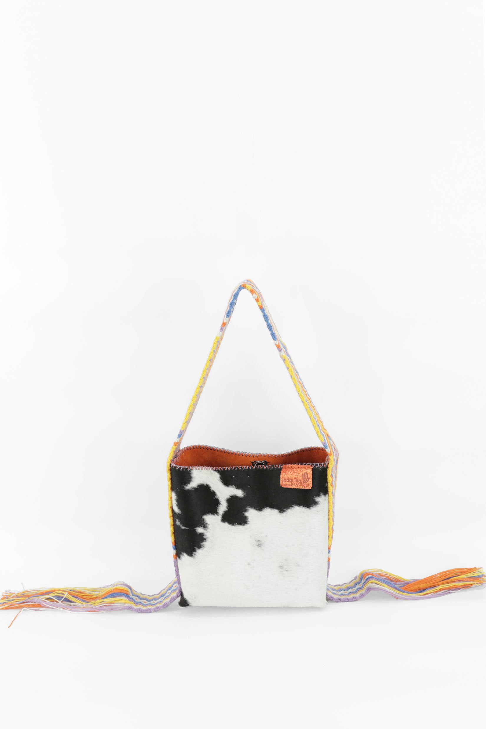 PIAMA TOTE BAG SMALL FURRY / BLK&WH - ORANGE #250001