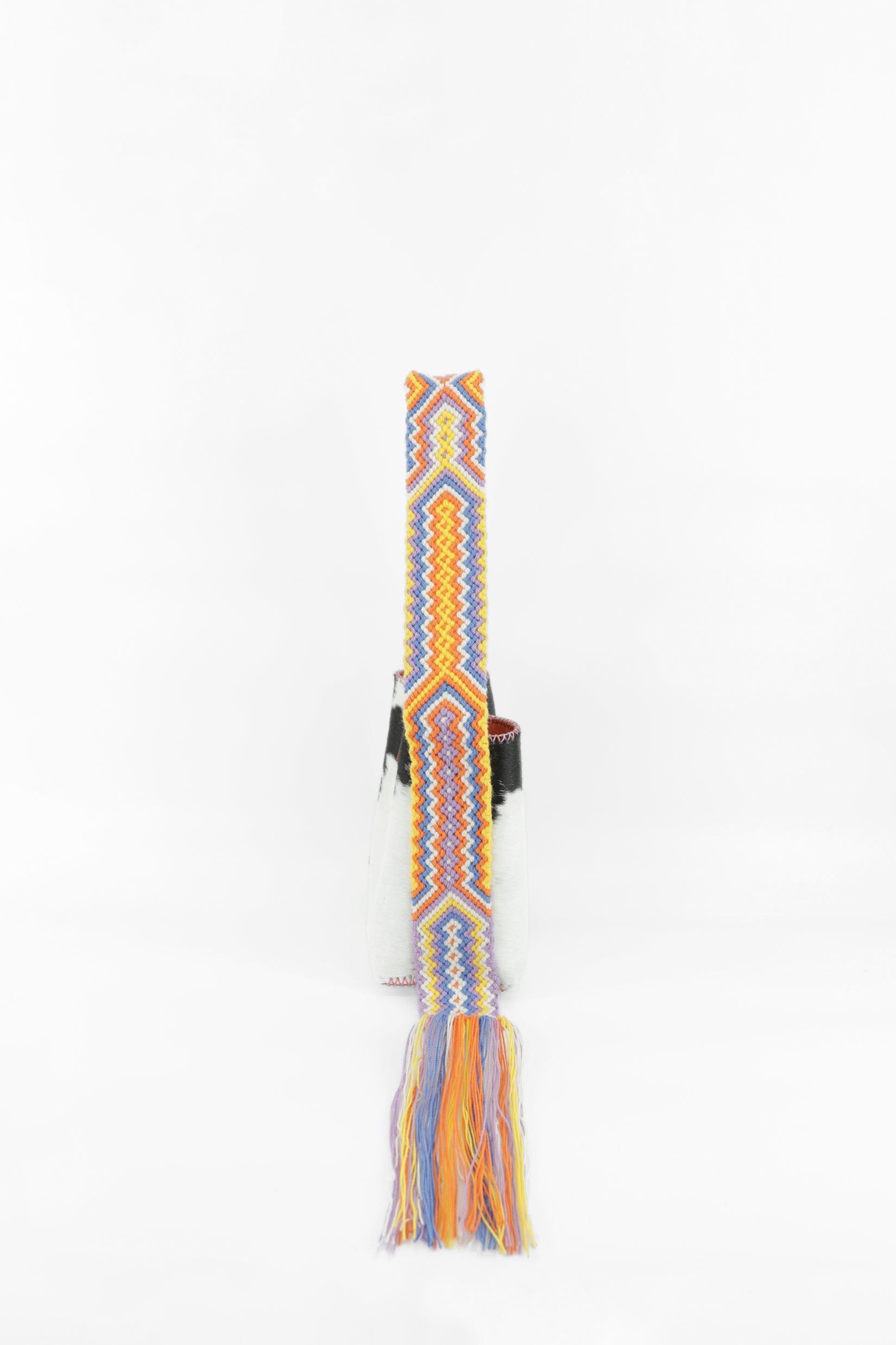 PIAMA TOTE BAG SMALL FURRY / BLK&WH - ORANGE #250001