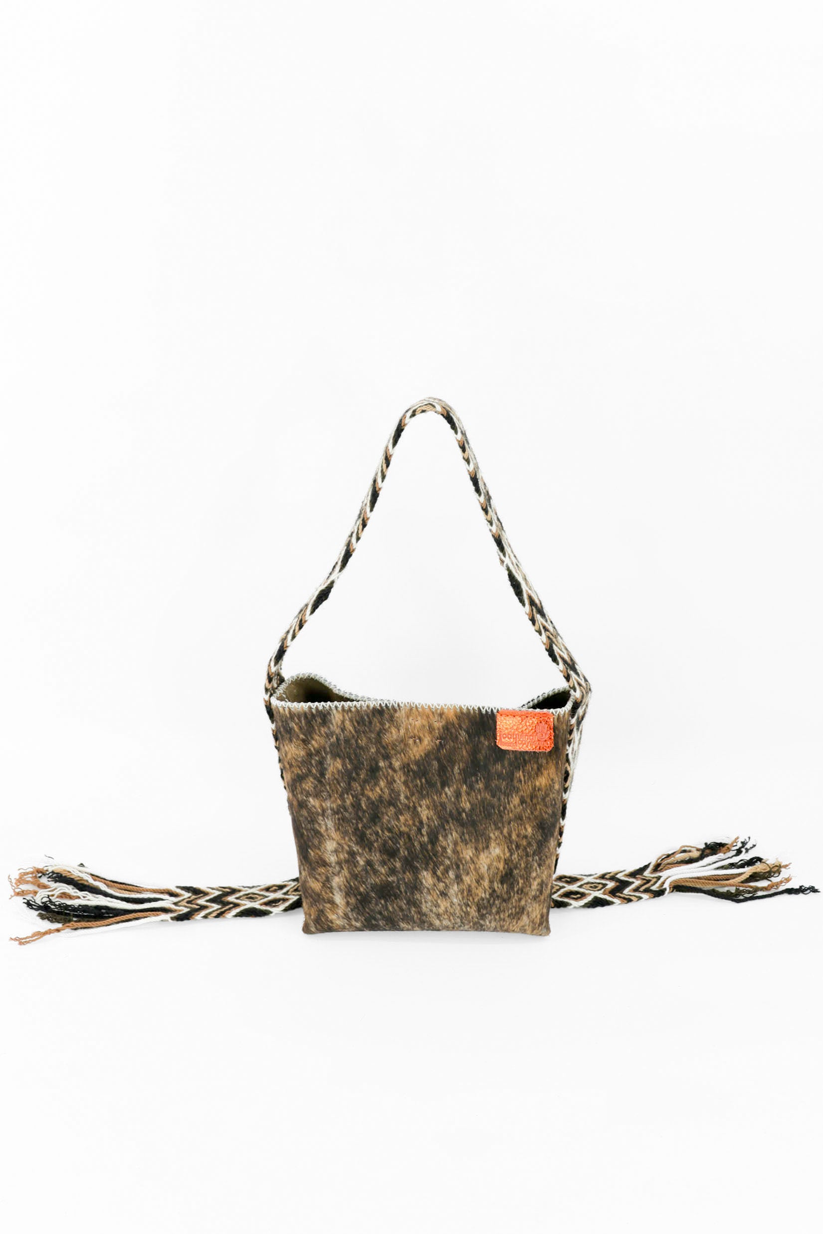 PIAMA TOTE BAG SMALL FURRY / BRW&BLK - TAUPE #250003