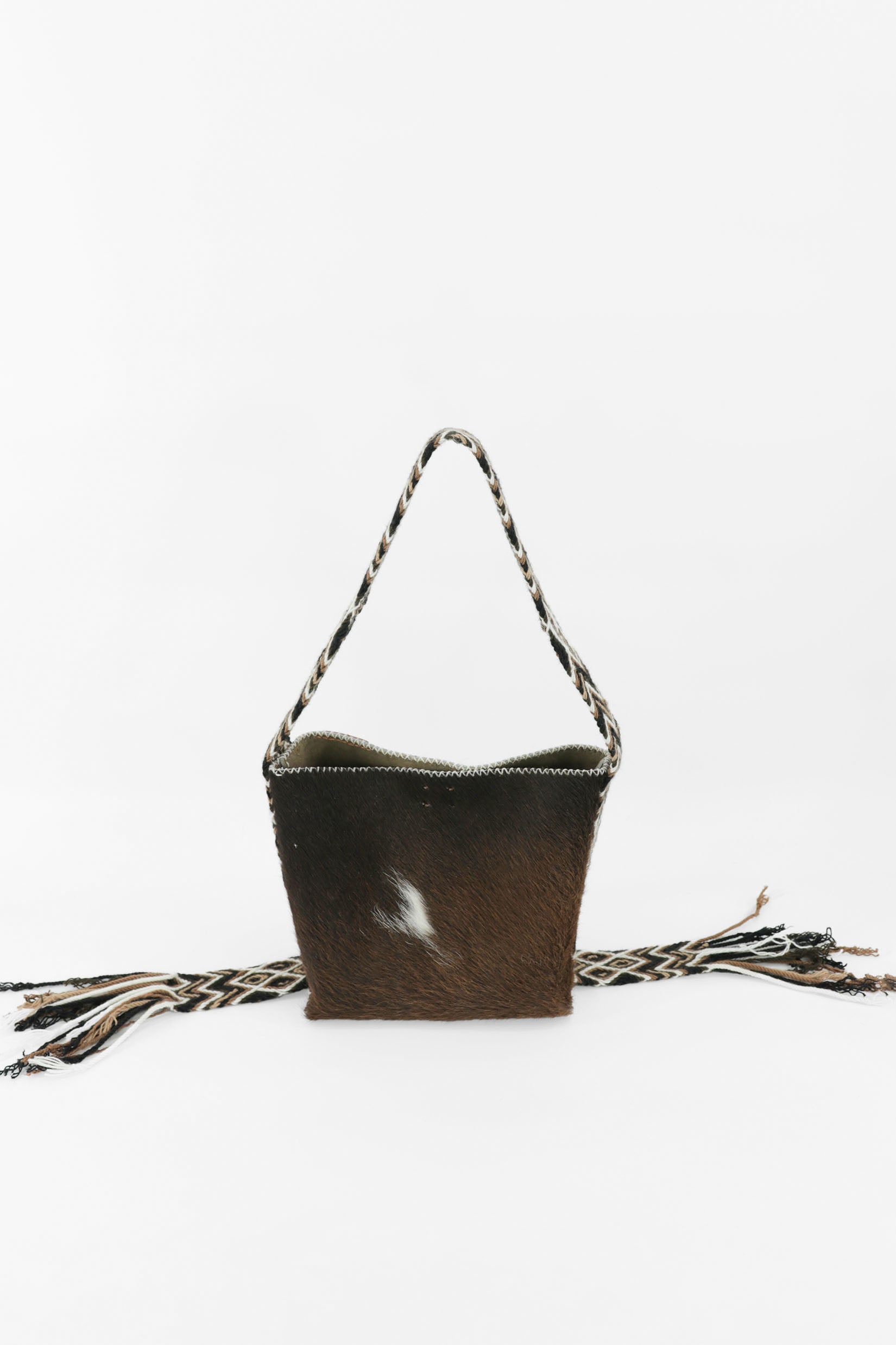 PIAMA TOTE BAG SMALL FURRY / BRW&BLK - TAUPE #250003