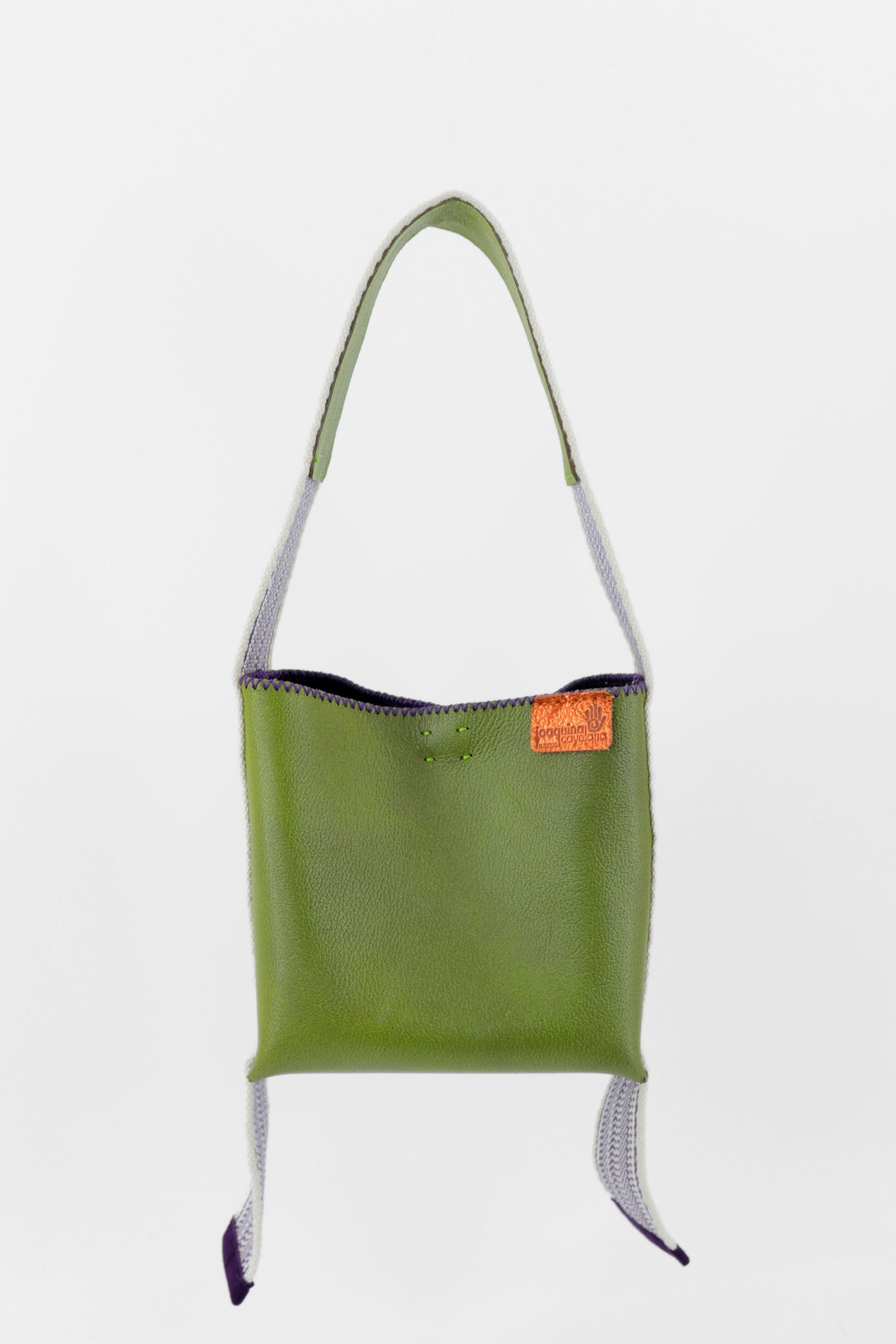 PIAMA TOTE BAG SMALL / LIME GREEN - DRK PURPLE #240011