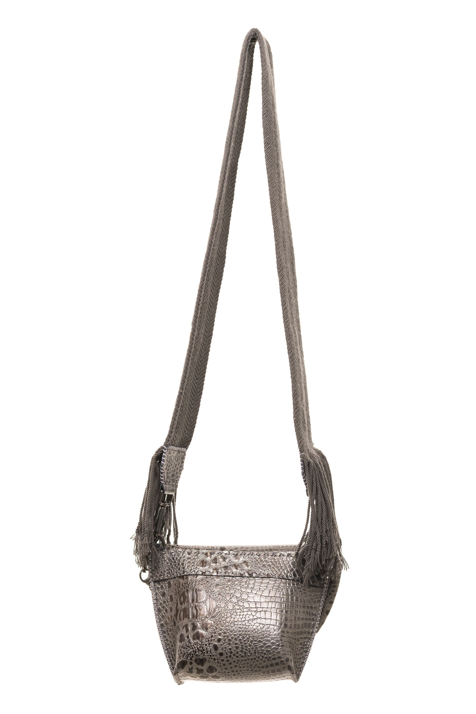 PIAMA TOTE BAG X-SMALL / CROCO GUN METAL- GRAY #340005