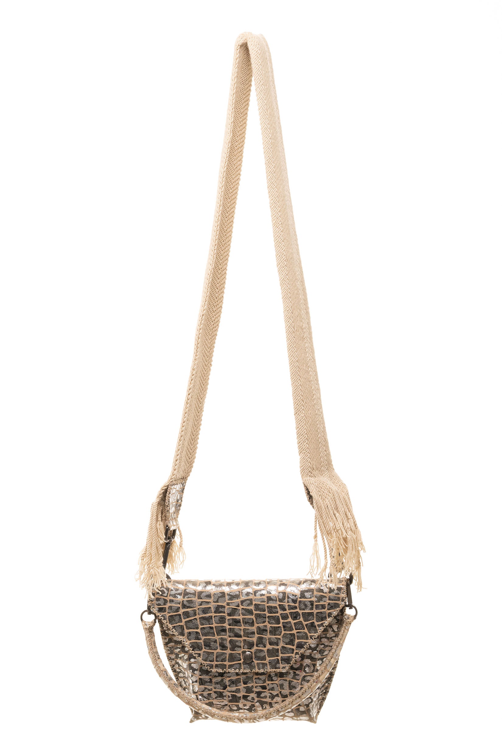 PIAMA TOTE BAG X-SMALL CROCO MIX / SILVER GRAY - BEIGE #340008