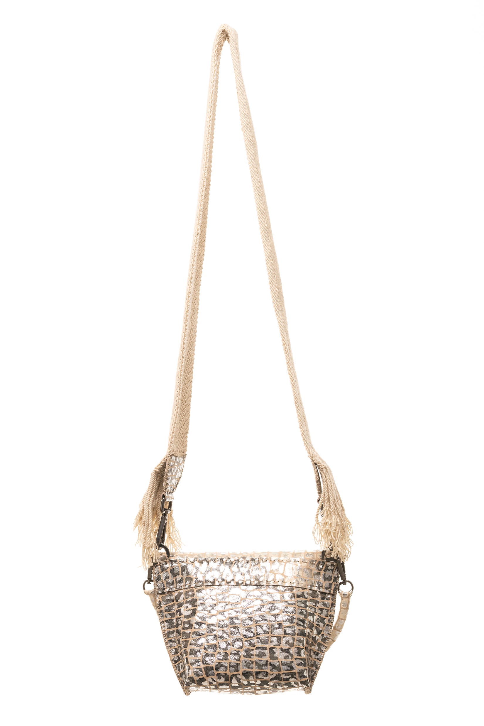 PIAMA TOTE BAG X-SMALL CROCO MIX / SILVER GRAY - BEIGE #340008