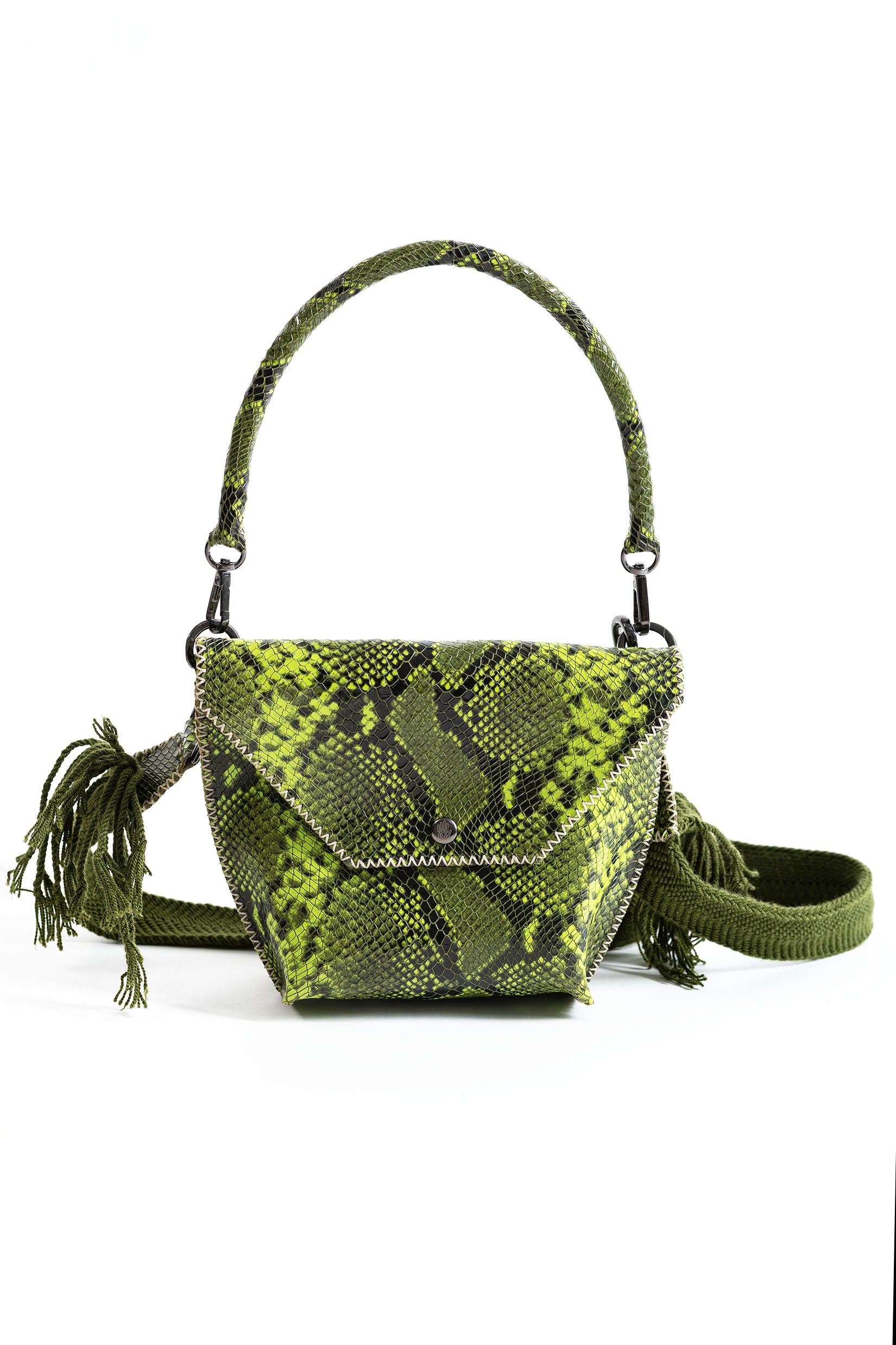 PIAMA TOTE BAG X-SMALL PYTHON / OLIVE&LIME GREEN - LIME GREEN #340009