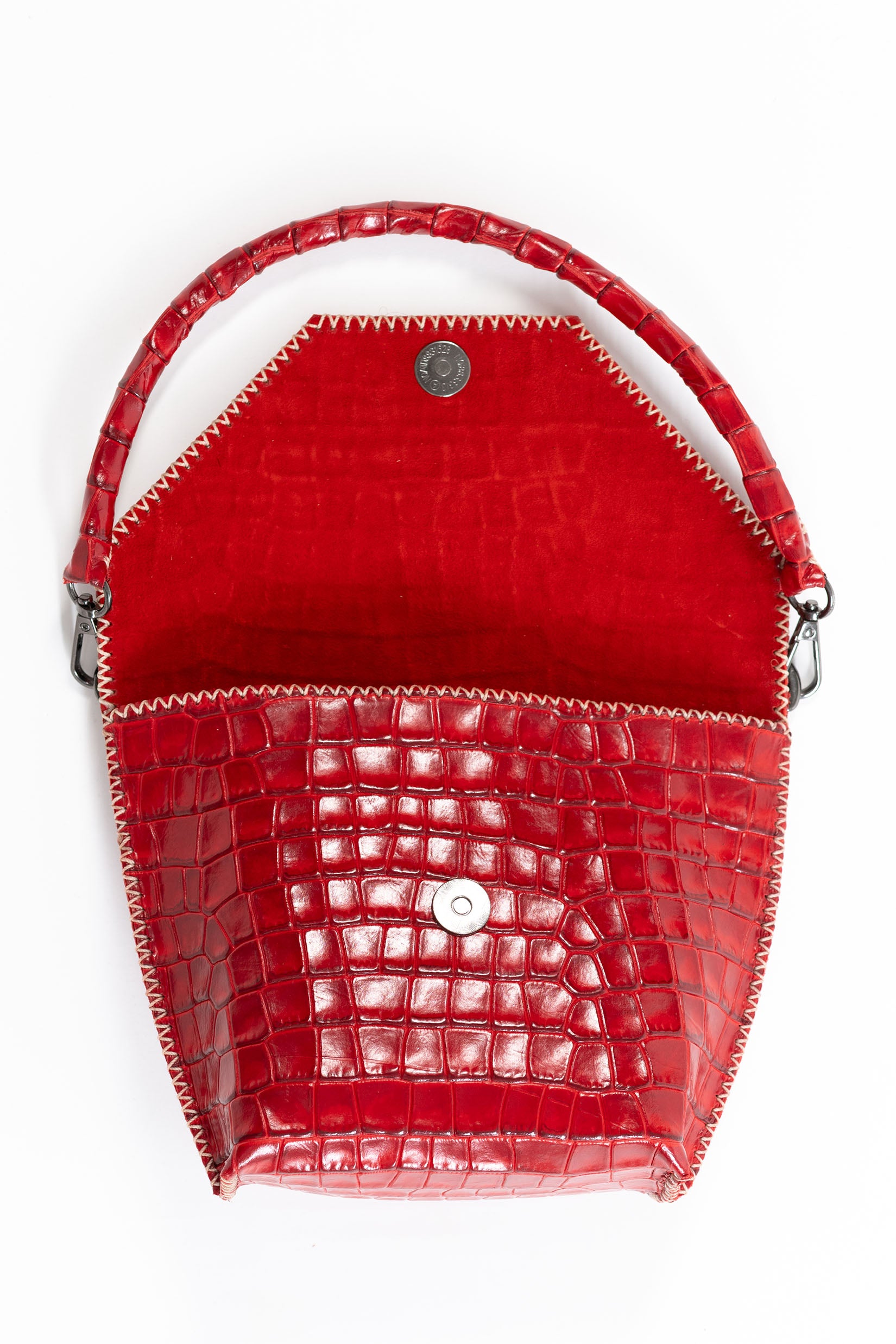 PIAMA TOTE BAG X-SMALL CROCO /  RED - RED #340006