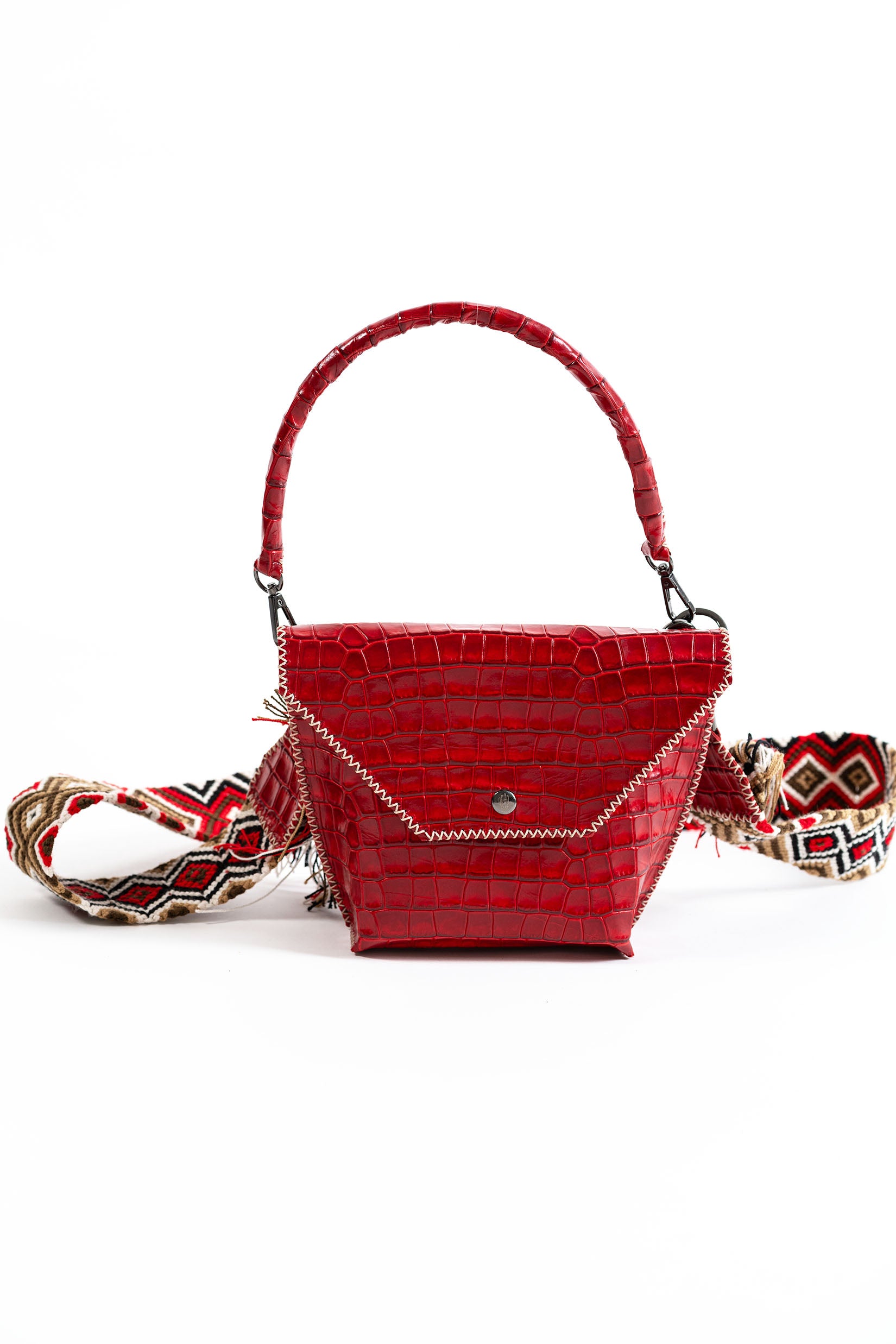 PIAMA TOTE BAG X-SMALL CROCO /  RED - RED #340006