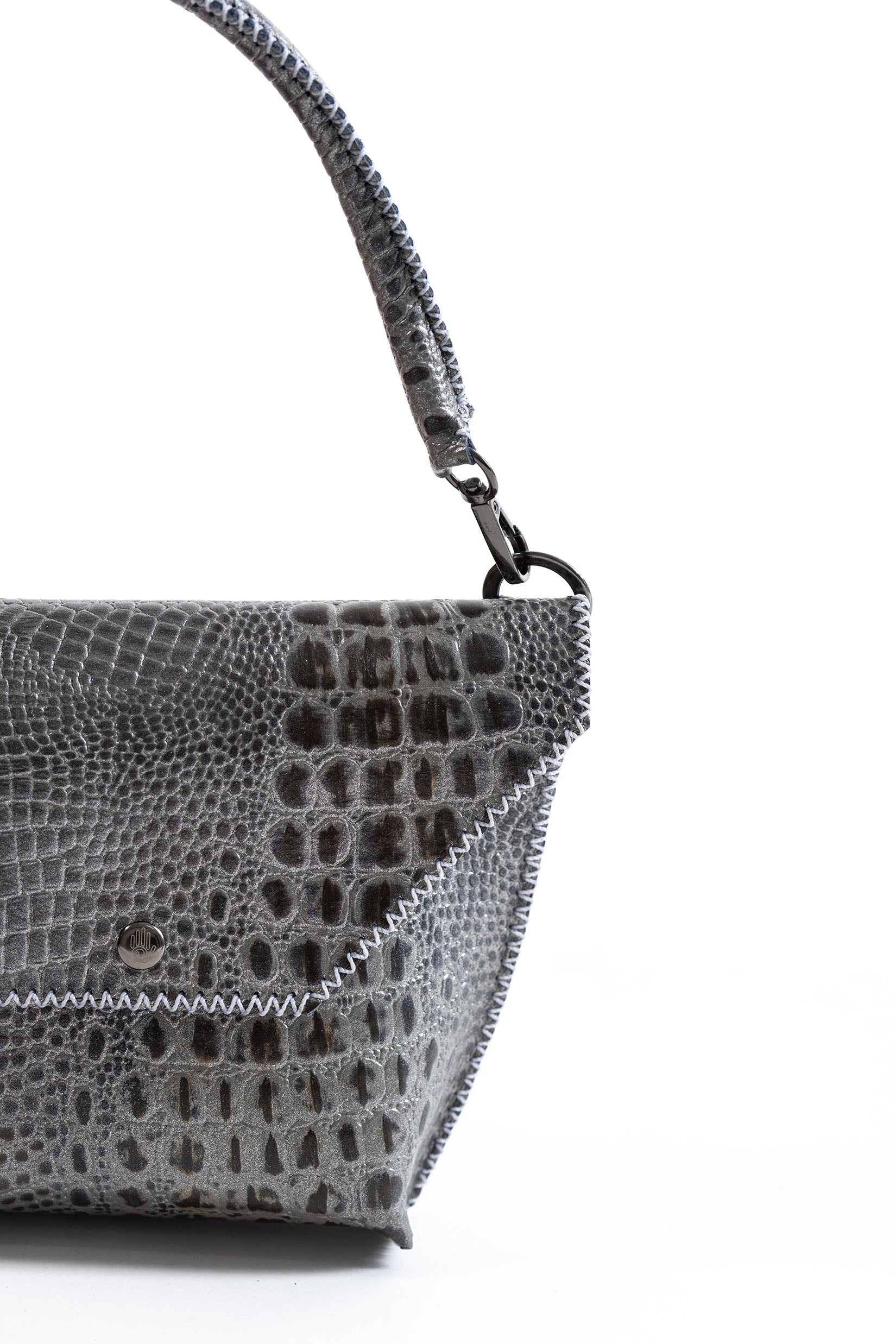 PIAMA TOTE BAG X-SMALL / CROCO GUN METAL- GRAY #340005