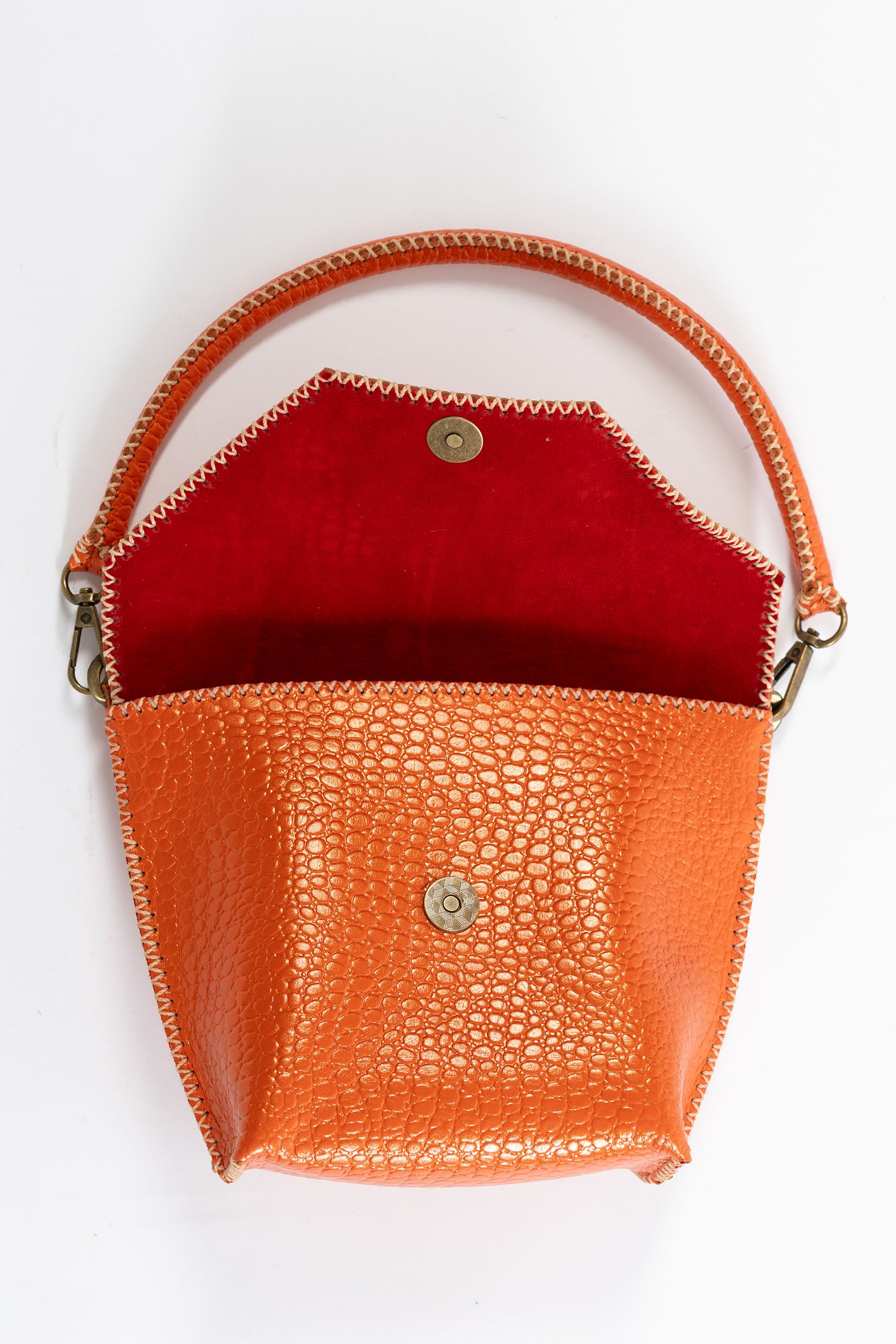 PIAMA TOTE BAG X-SMALL CROCO / ORANGE - RED #340007