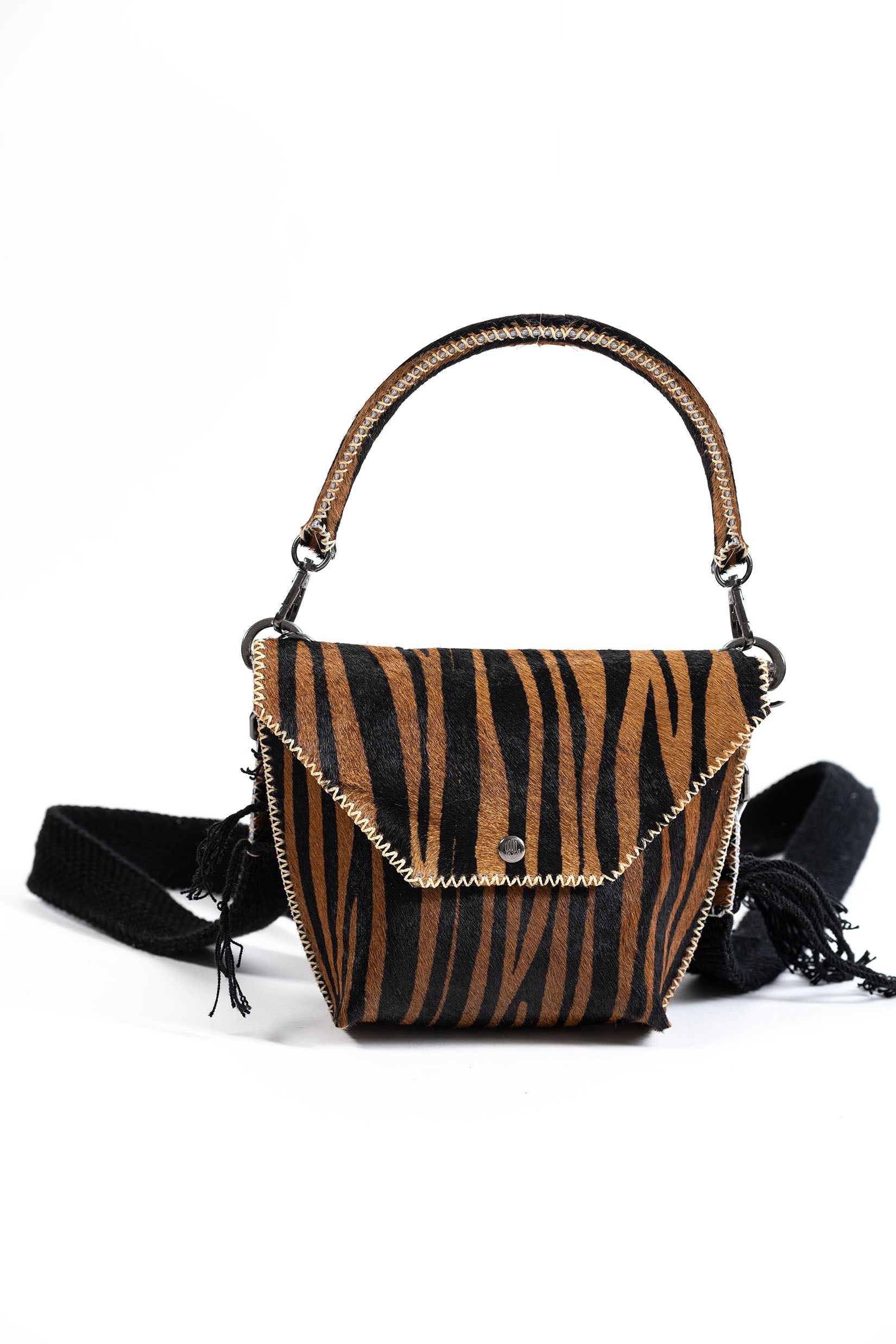 PIAMA TOTE BAG X-SMALL FURRY / TIGER BRW&BLK - DRK MUSTARD #330014