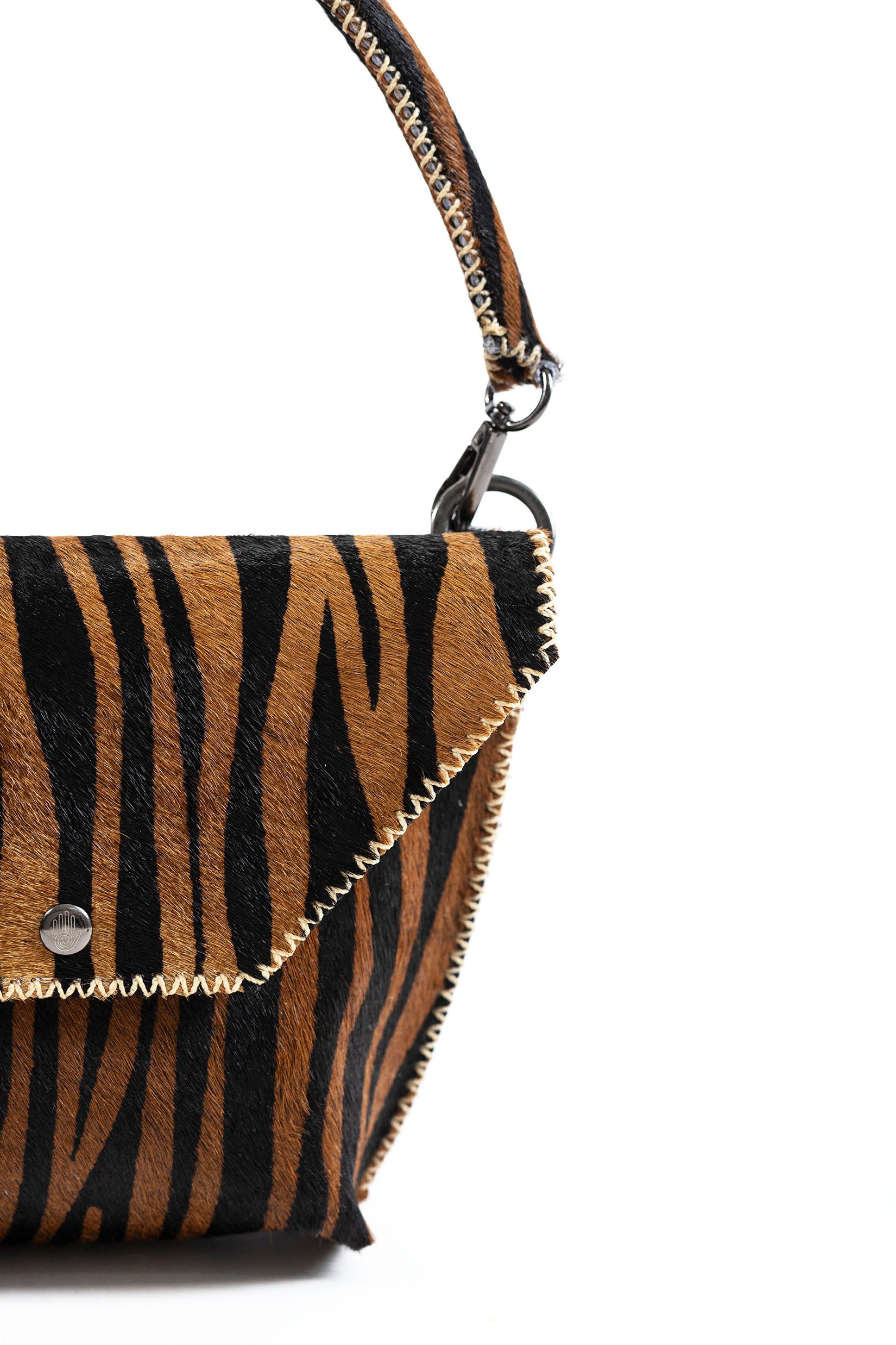 PIAMA TOTE BAG X-SMALL FURRY / TIGER BRW&BLK - DRK MUSTARD #330014