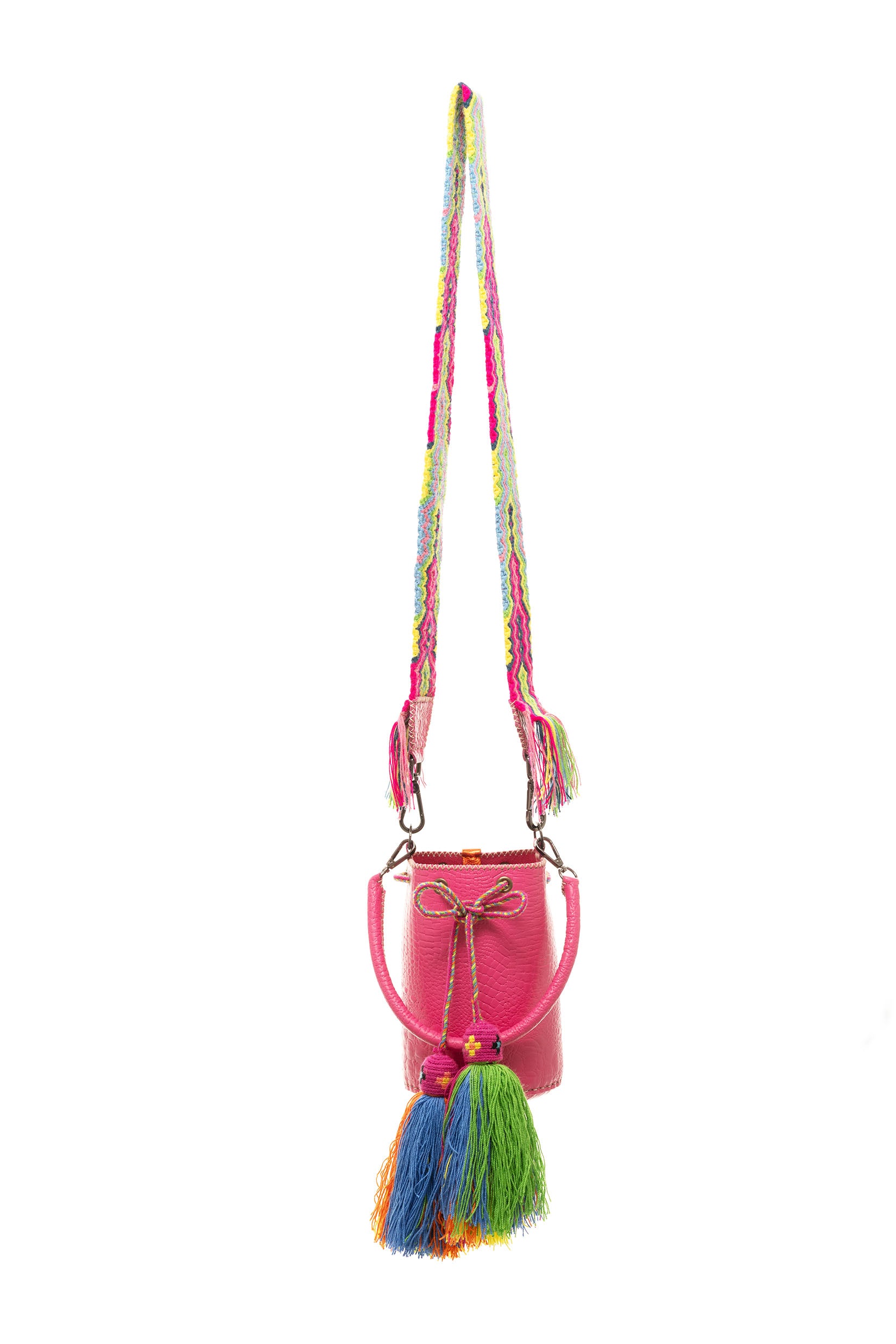 APÜNÜ BUCKET BAG X-SMALL / FUCHSIA CROCO - FUCHSIA  #360006