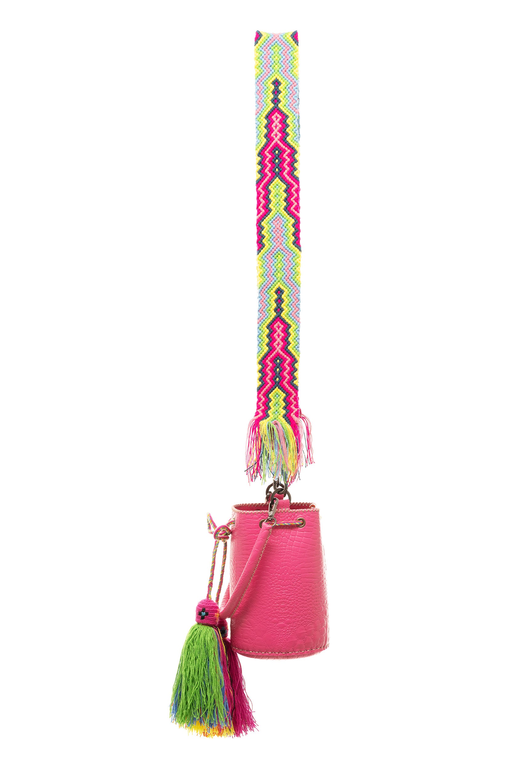 APÜNÜ BUCKET BAG X-SMALL / FUCHSIA CROCO - FUCHSIA  #360006