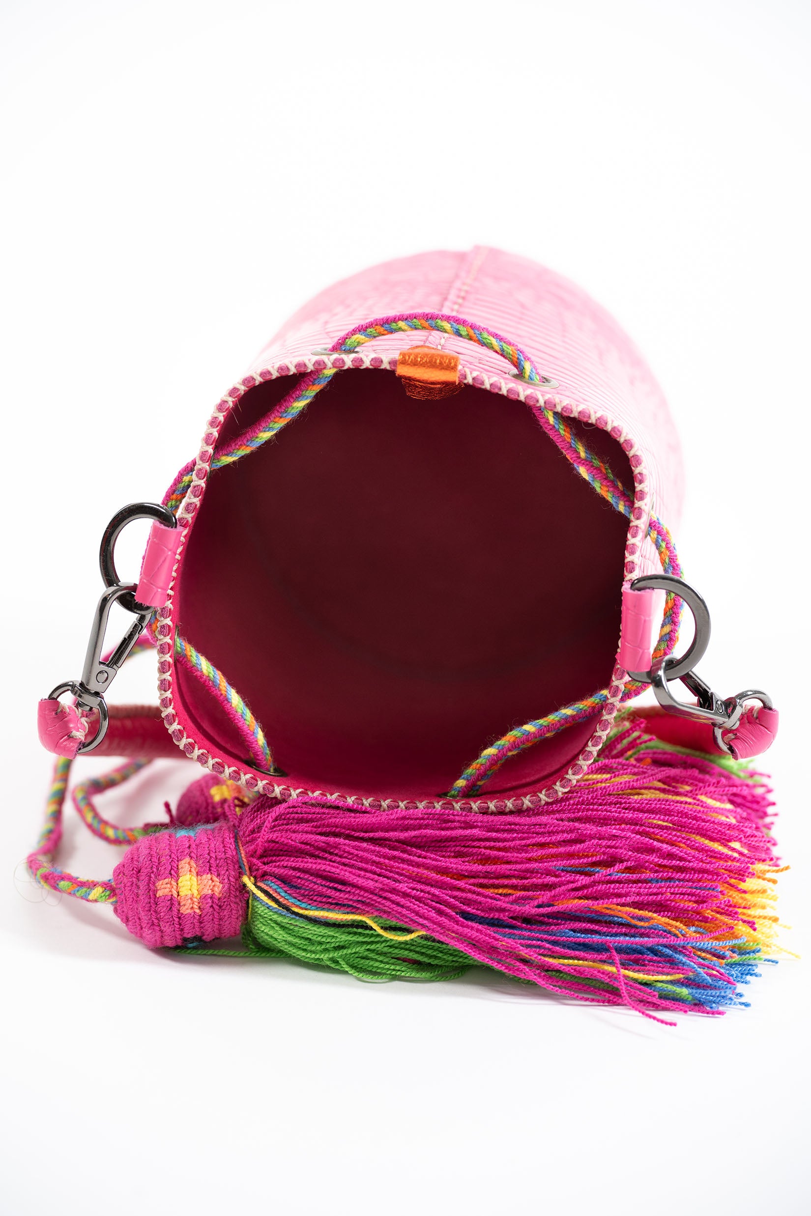 APÜNÜ BUCKET BAG X-SMALL / FUCHSIA CROCO - FUCHSIA  #360006