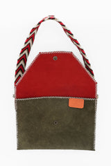 USULU'U X-SMALL OLIVE SUEDE - RED (300016)