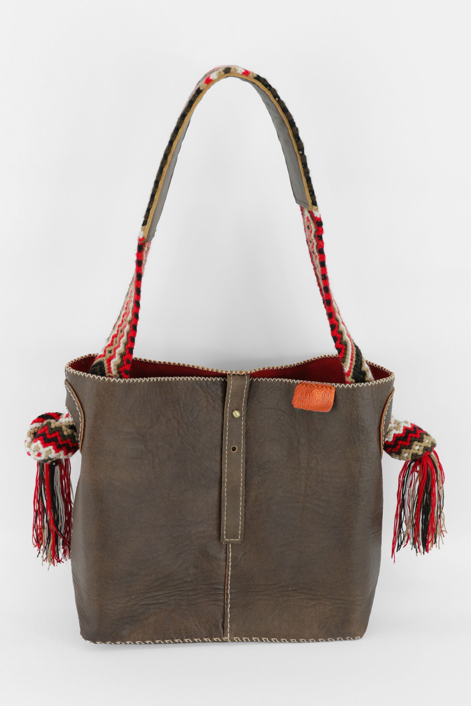 PIAMA TOTE BAG MEDIUM / BRW - RED #260001