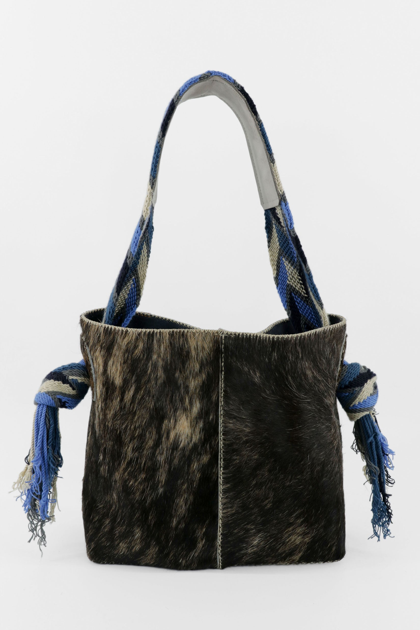 PIAMA TOTE BAG MEDIUM FURRY / TAUPE&BLK - DRK GRAY #270004
