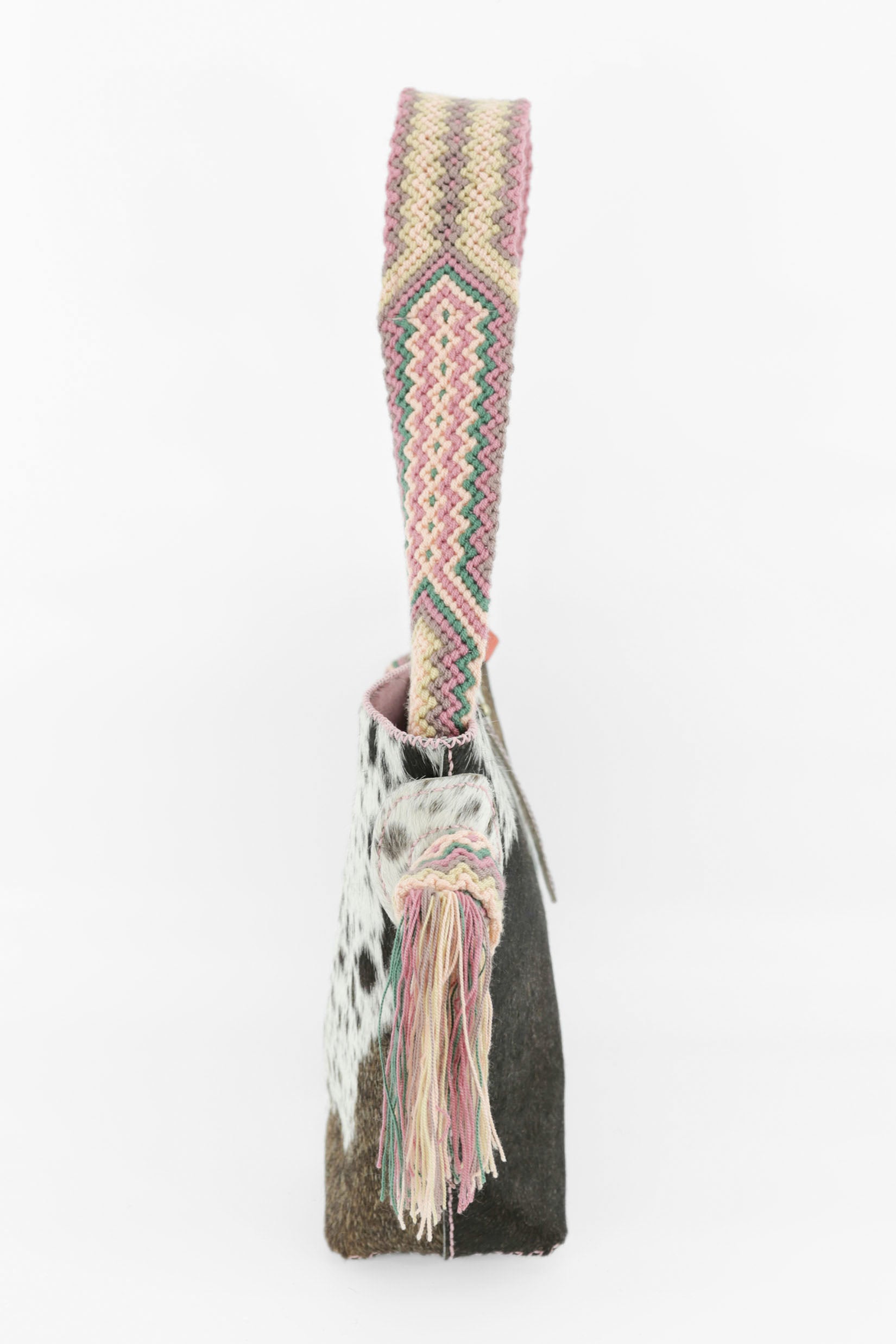 PIAMA TOTE BAG MEDIUMFURRY / TAUPE & WH - PINK #270001