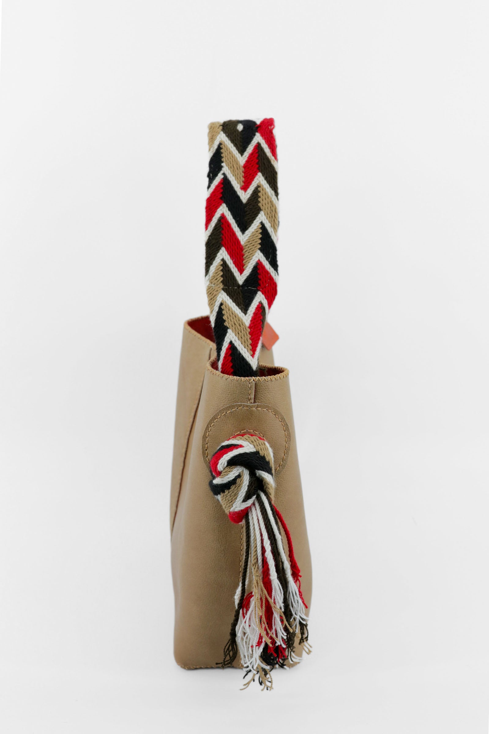 PIAMA TOTE BAG MEDIUM / LIGHT CAMEL - RED #260006