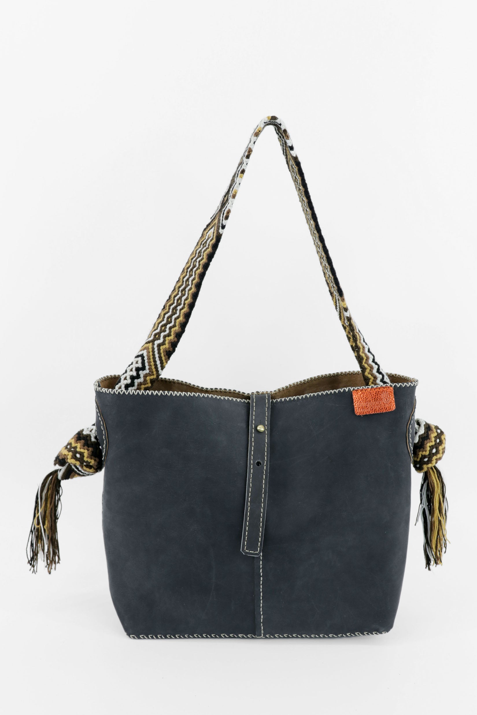 PIAMA TOTE BAG MEDIUM / BLACK - DRK BEIGE #260009