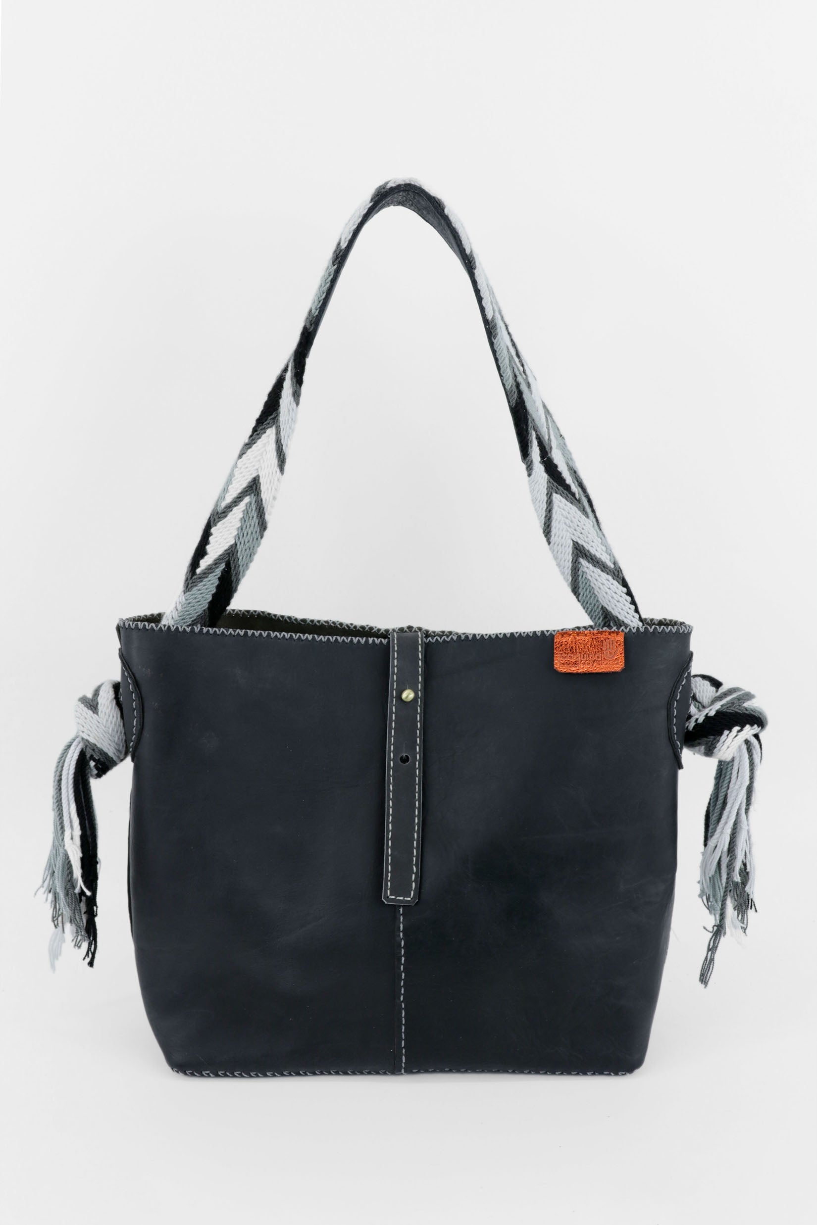 PIAMA TOTE BAG MEDIUM / MATT BLK - DRK GRAY #260008