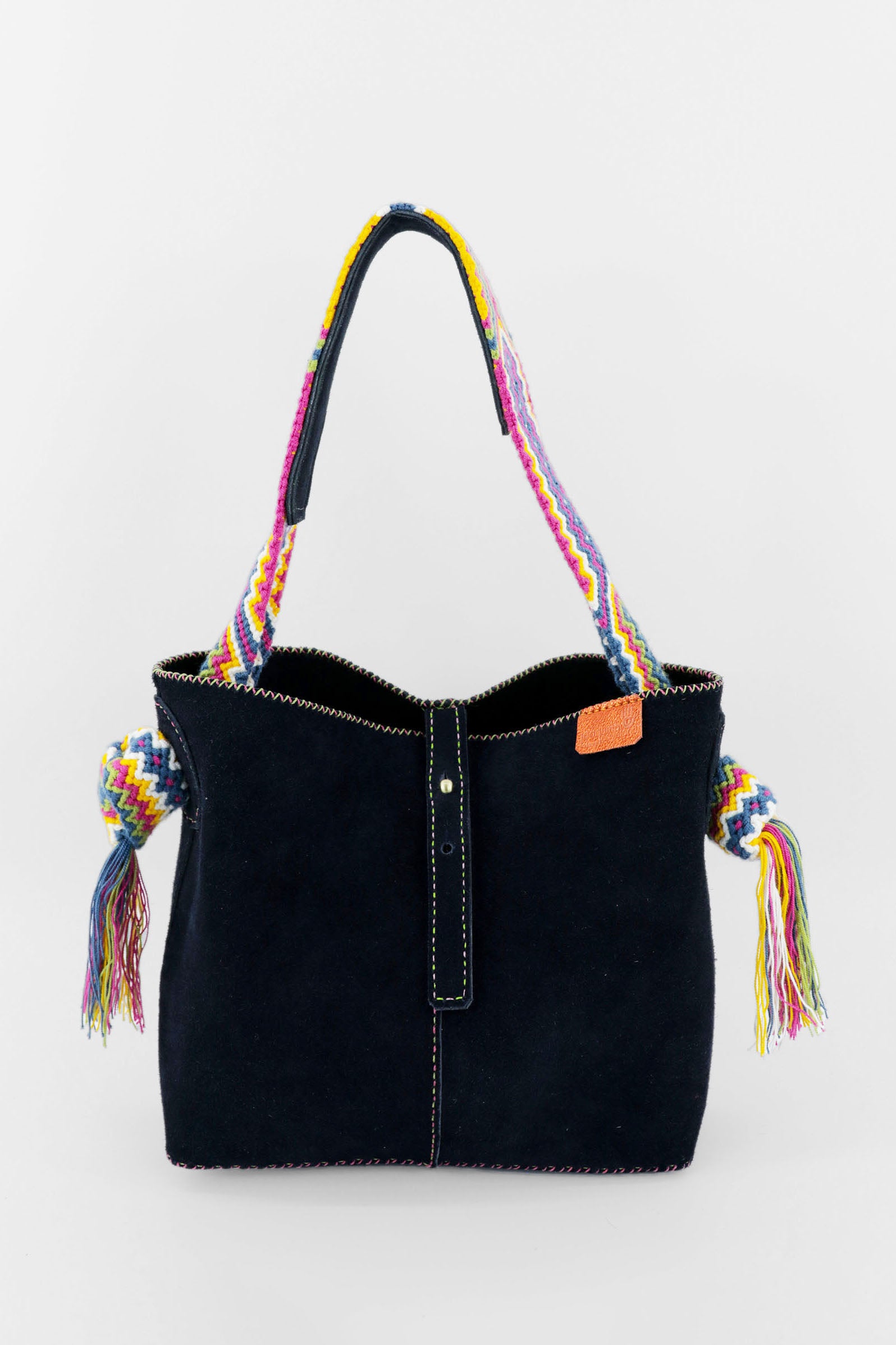 PIAMA TOTE BAG MEDIUM / NAVY SUEDE - NAVY #260005