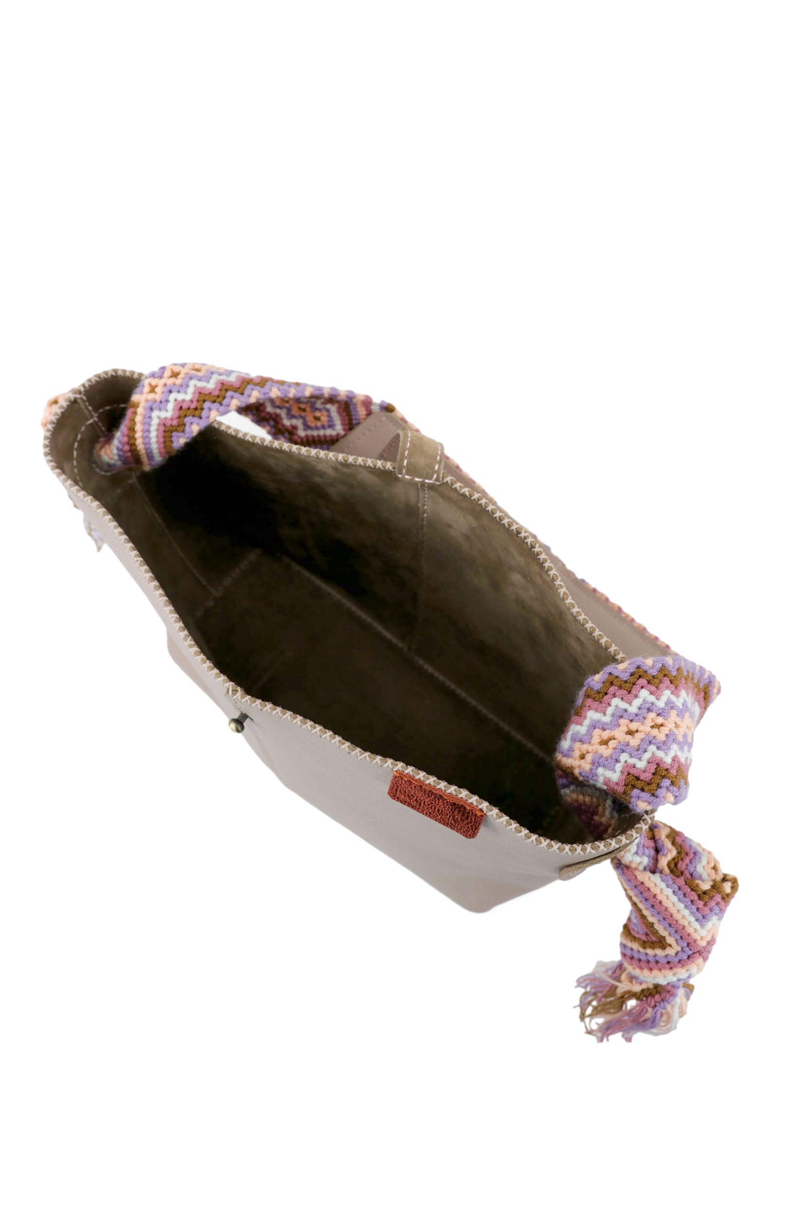 PIAMA TOTE BAG MEDIUM / LIGHT ROSE PINK - MED BROWN #260003