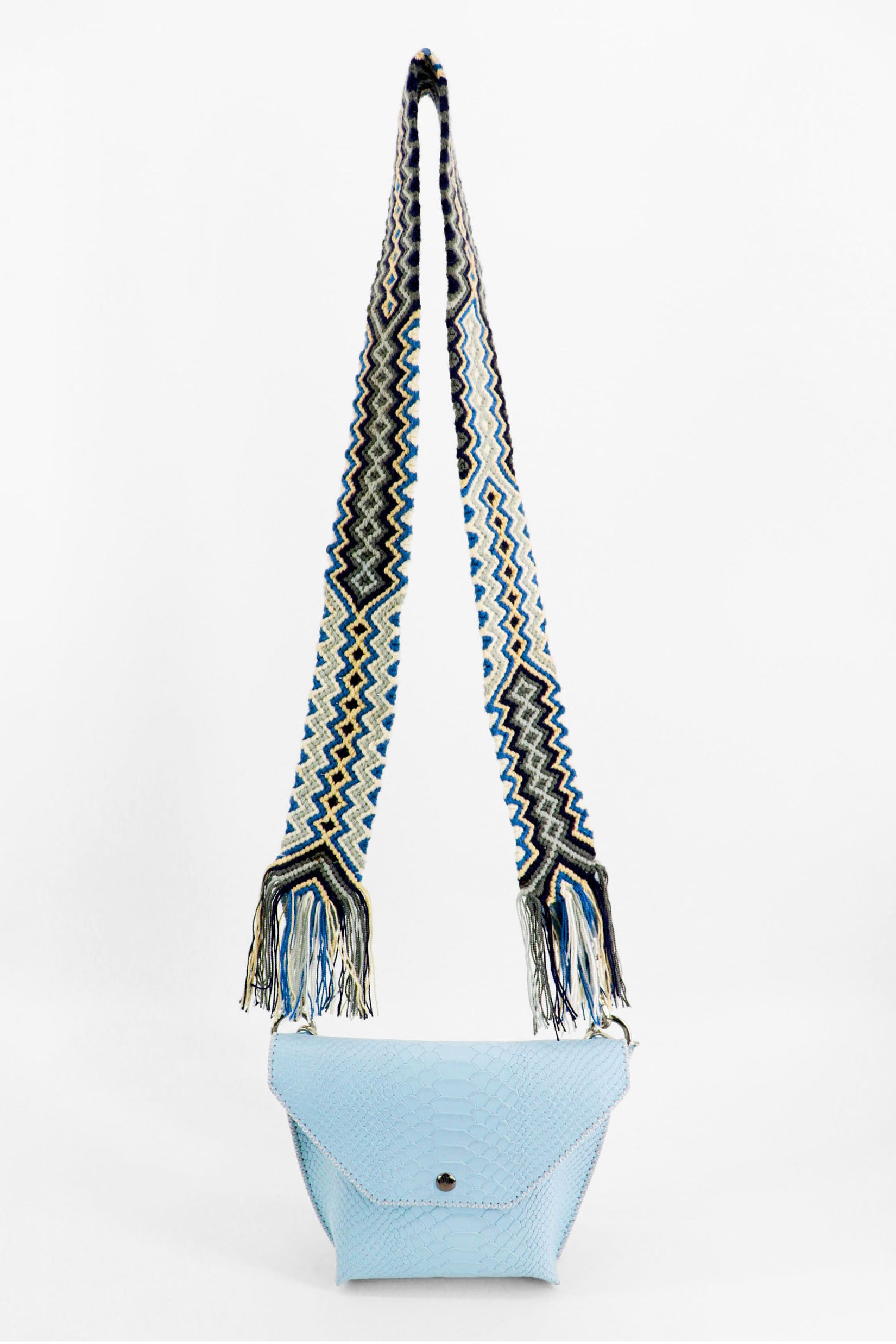 PIAMA TOTE BAG X-SMALL CROCO /  BB BLUE - GRAY #340004