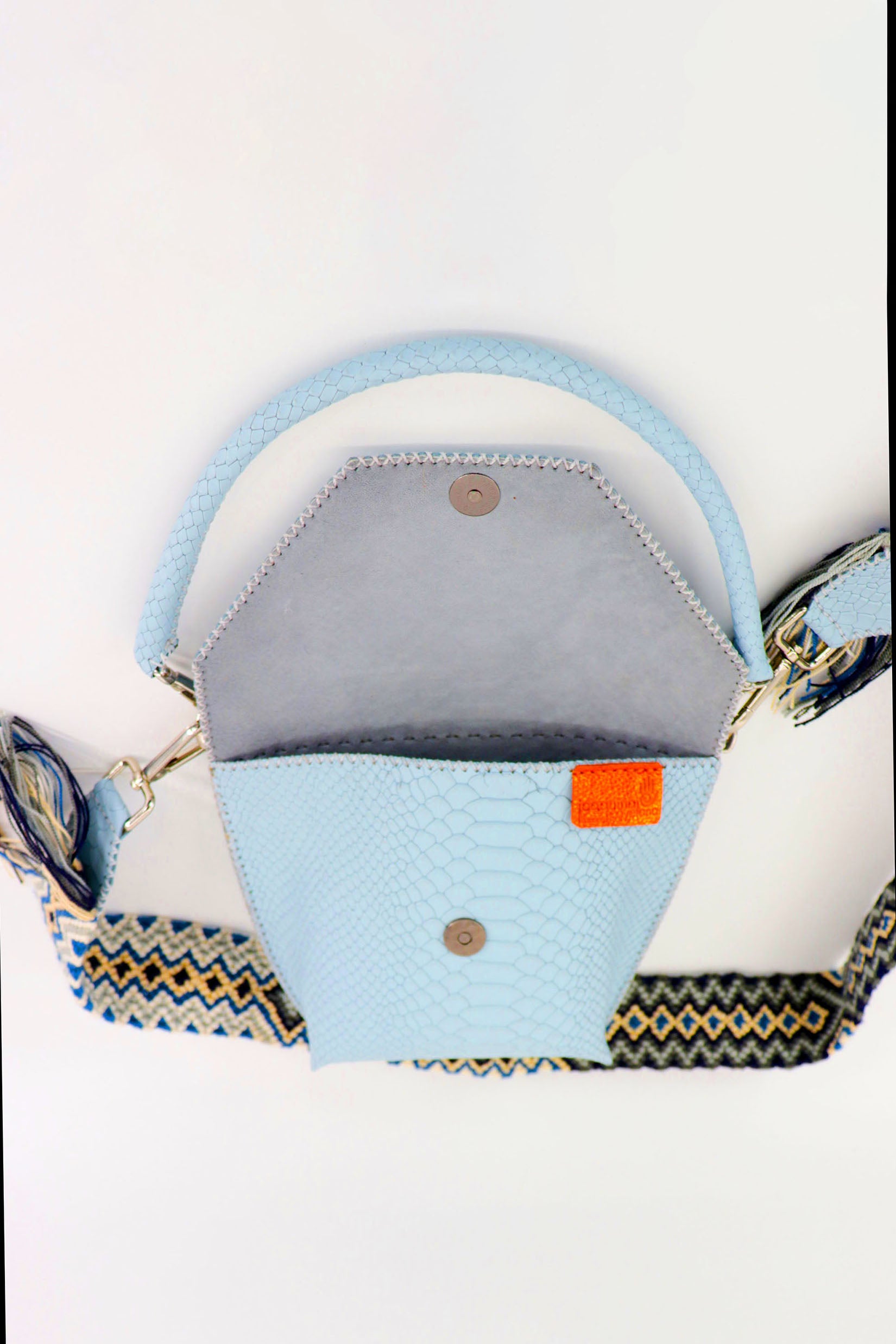 PIAMA TOTE BAG X-SMALL CROCO /  BB BLUE - GRAY #340004