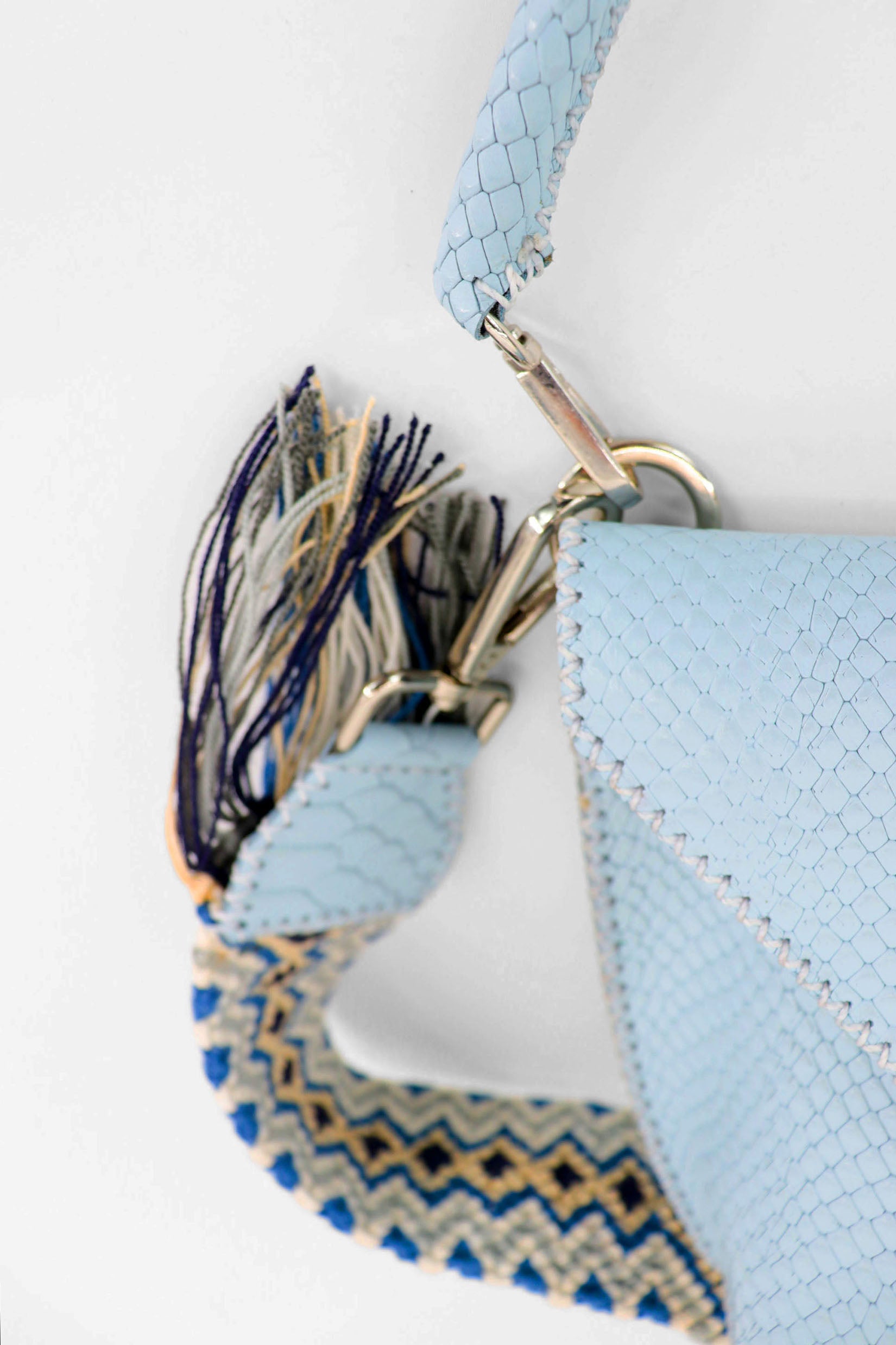 PIAMA TOTE BAG X-SMALL CROCO /  BB BLUE - GRAY #340004